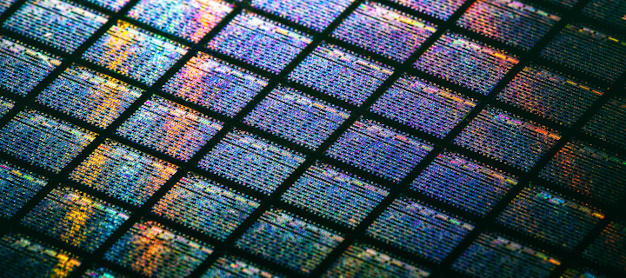 Detail of Silicon Wafer Containing Microchips
